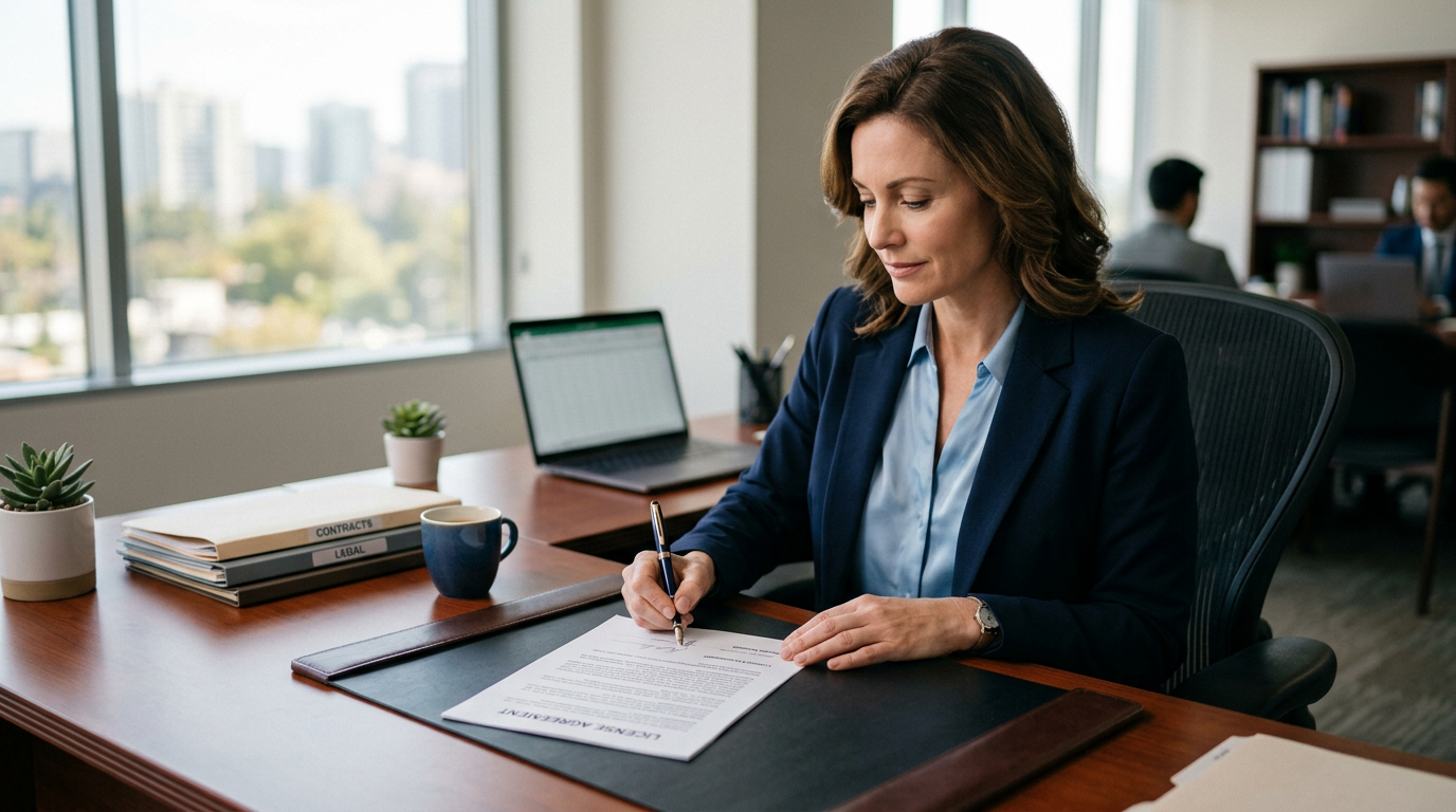 Professional reviewing license document